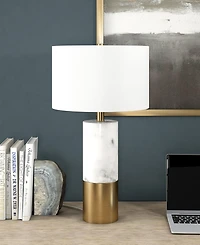 Hudson & Canal Liana 23.75" Metal Table Lamp with Fabric Shade