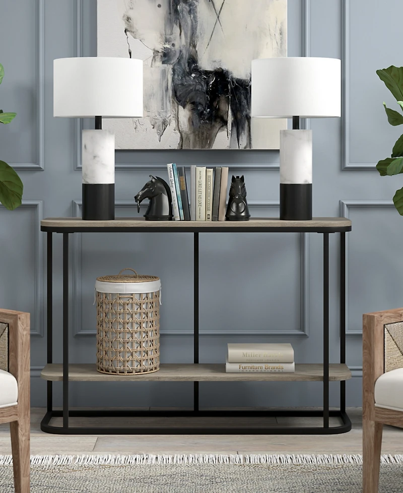 Hudson & Canal Liana 23.75" Metal Table Lamp with Fabric Shade