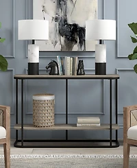 Hudson & Canal Liana 23.75" Metal Table Lamp with Fabric Shade