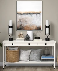 Hudson & Canal Blair 25" Metal Pill-Shaped Table Lamp with Milk Glass Shade