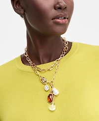 I.n.c. International Concepts Mixed Charm Layered Lariat Necklace, 16-1/2" + 3" extender, Macy's Exclusive