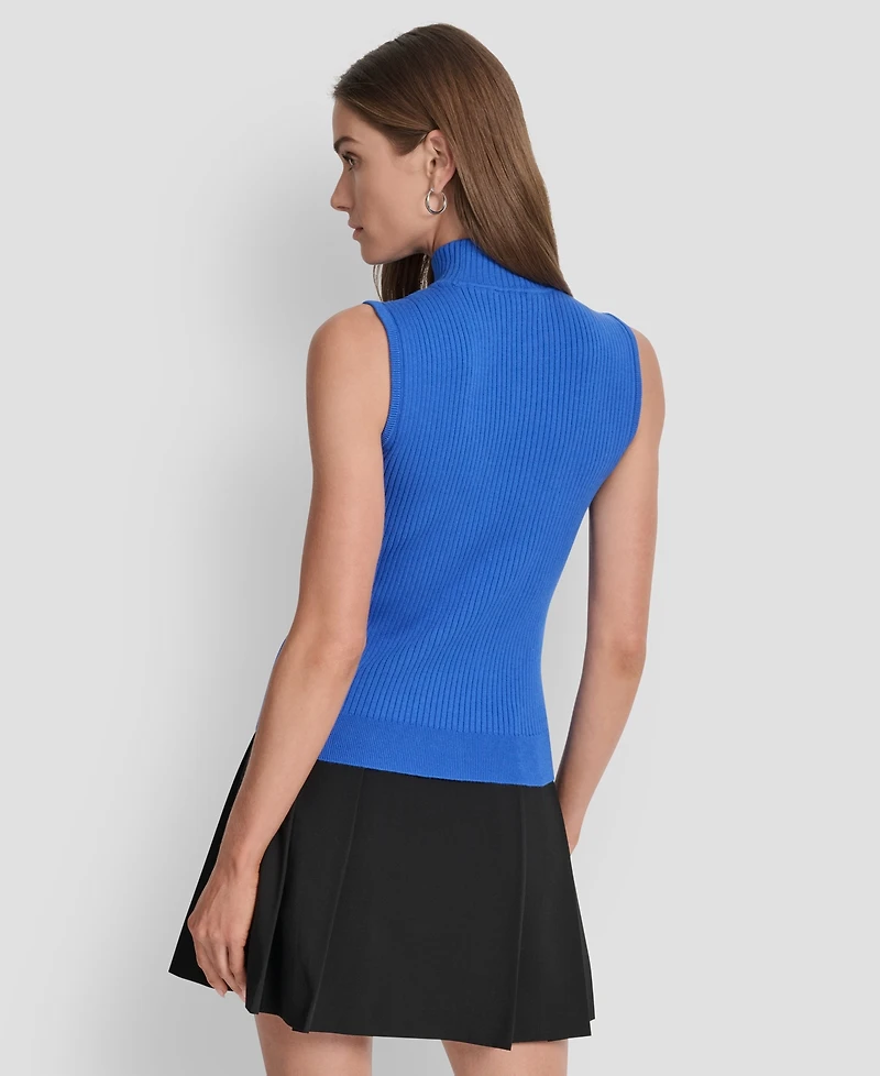 Dkny Women's Mock Neck Sleeveless Knit Top