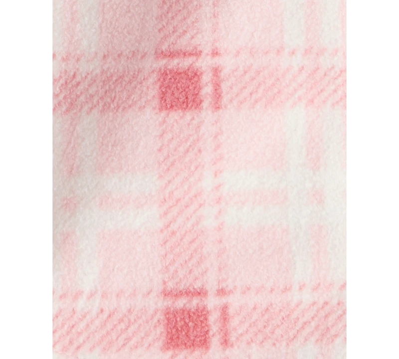 Carter's Baby Girls Plaid Fleece Jacket, Printed Bodysuit & Pants, 3 Piece Set