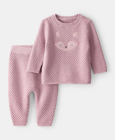 Carter's Baby Girls Cotton Long-Sleeve Top & Pants, 2 Piece Set