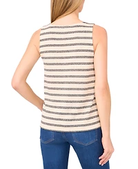 CeCe Women's Striped Knit Button Front Vest
