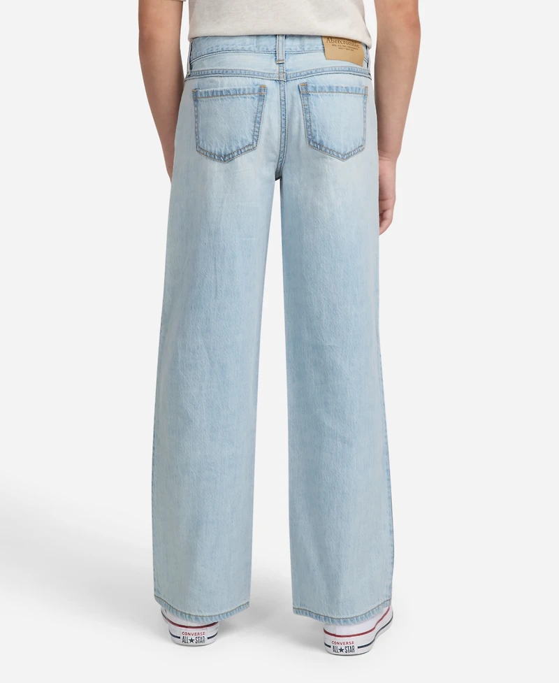 abercrombie kids Girls Low-Rise Embroidered Baggy Jeans