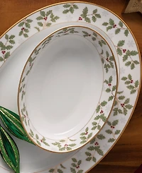 Noritake Holly & Berry Gold Oval Vegetable Bowl