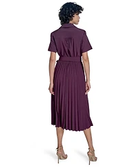Calvin Klein Women's Short-Sleeve Pleated-Skirt Midi Dress