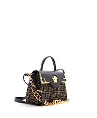 Pre-Owned Versace Medium x Fendi Fendace La Medusa Top Handle Bag Zucca Canvas and Leather
