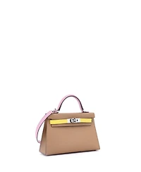 Pre-Owned Hermes Kelly Handbag Tricolor Epsom with Palladium Hardware