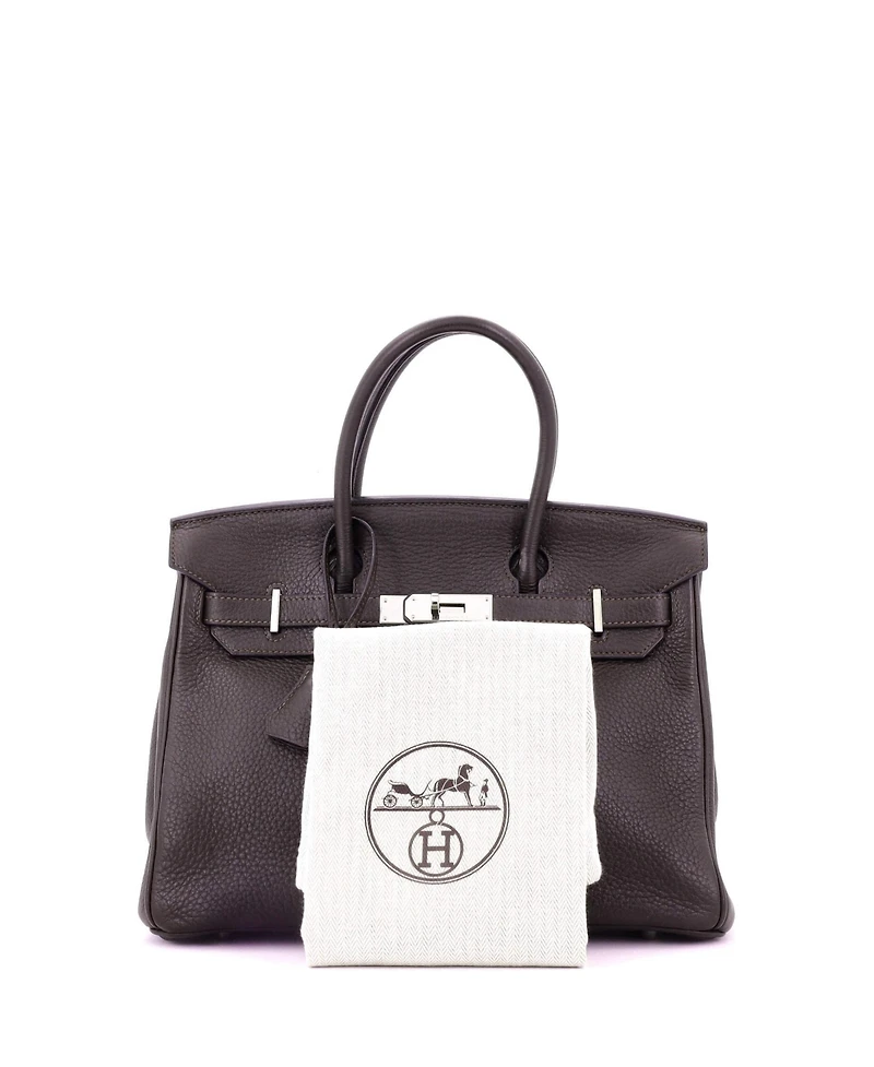 Pre-Owned Hermes Birkin 30 Handbag Clemence with Palladium Hardware