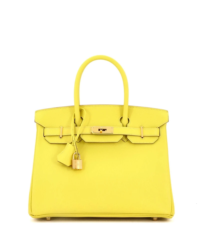 Pre-Owned Hermes Birkin 30 Handbag Yellow Epsom with Gold Hardware