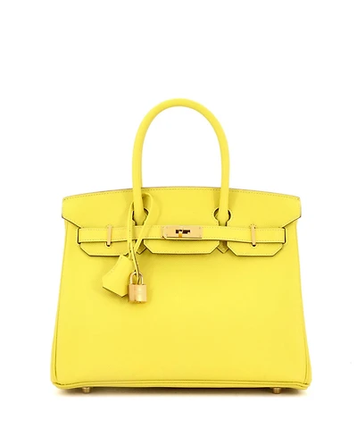 Pre-Owned Hermes Birkin 30 Handbag Yellow Epsom with Gold Hardware