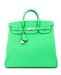 Pre-Owned Hermes Hac 40 Handbag Green Togo with Palladium Hardware