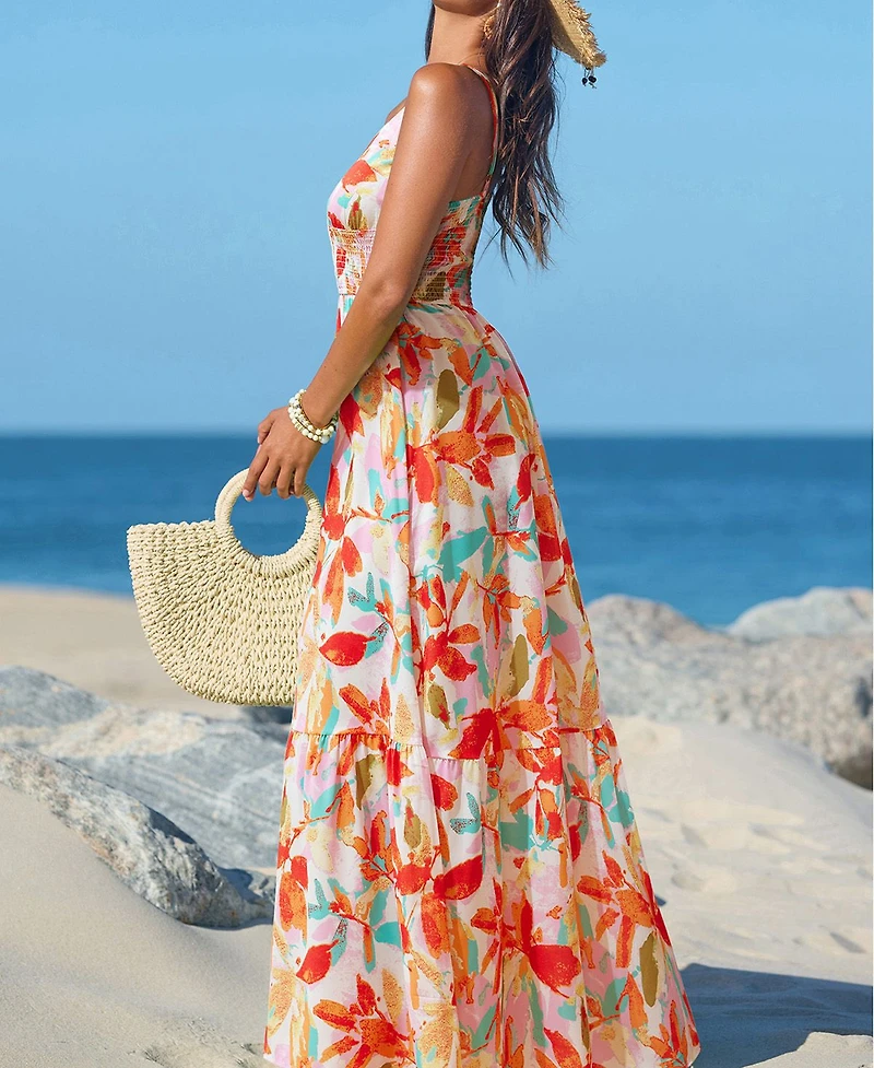 Cupshe Women's Summer Burst Tropical Maxi Beach Dress