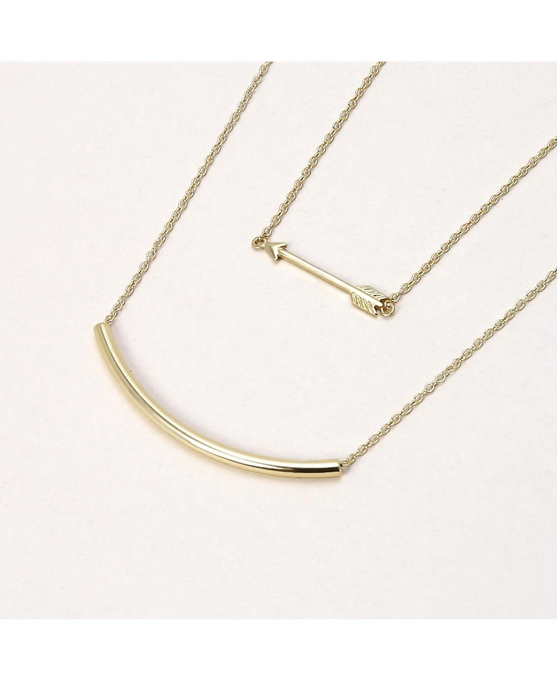 Bling Jewelry Dainty Cupid Arrow Pendant Necklace in 14K Gold Plated Sterling Silver