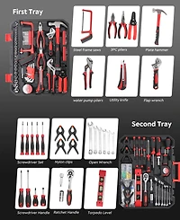 Sugift 328-Piece Household Hand Tool Set with Storage Case – All-in-One Repair Kit for Home, Garage, Car, and Office Use