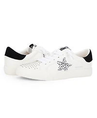 Grande - White Studded Cheetah Mix Women's's Sneaker by