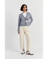Chinti & Parker Women's Wool Cashmere Snoopy Peek Cardigan
