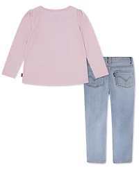 Levi's Toddler Girls 2-Piece Western Top and Star Jeans Set