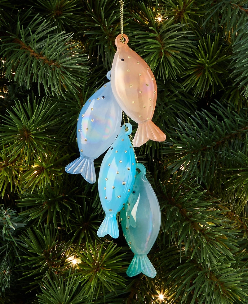Holiday Lane Seaside Glass Fish Pendant Ornament, Macy's Exclusive