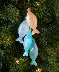 Holiday Lane Seaside Glass Fish Pendant Ornament, Macy's Exclusive