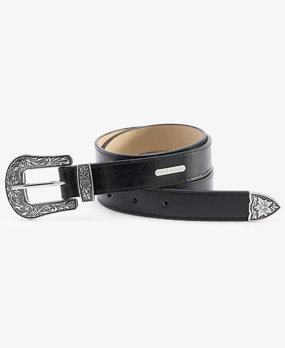 Steve Madden Western Shiny Distressed Belt