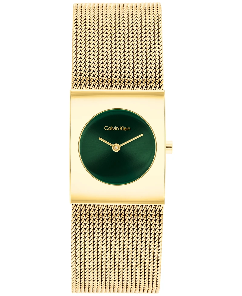 Calvin Klein Women's Ck Pulse Gold Tone Stainless Steel Mesh Bracelet Watch 21.5mm