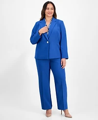 Kasper Plus Single-Button Blazer