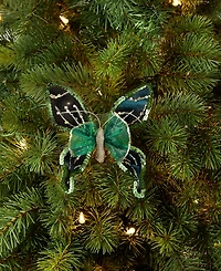 Holiday Lane Enchanted Forest Green Glitter Butterly Ornament, Macy's Exclusive