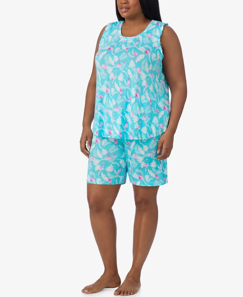 Ellen Tracy Plus Sleeveless Bermuda Pajama Set