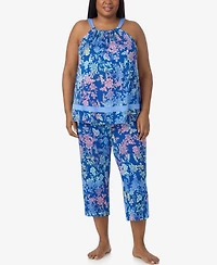 Ellen Tracy Plus Sleeveless Cropped Pajama Set