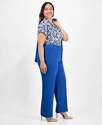 Kasper Plus Straight-Leg Pants