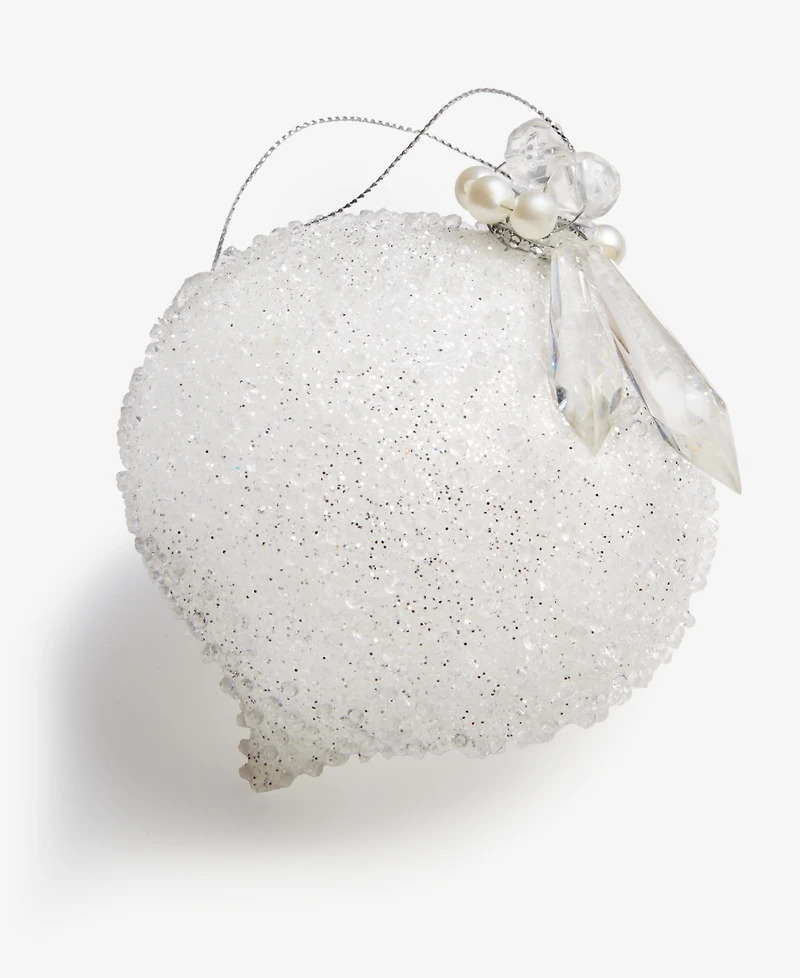 Holiday Lane Iced Delight Glass Onion Ornament, Macy's Exclusive