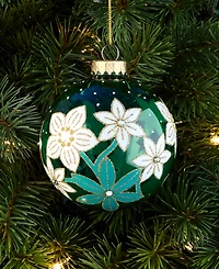 Holiday Lane Enchanted Emerald Glass Ball Ornament, Macy's Exclusive