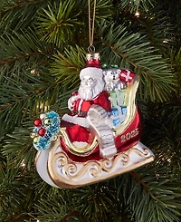 Holiday Lane Christmas Cheer Santa In Sleigh Ornament, Macy's Exclusive