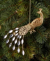 Holiday Lane Christmas Glitters Peacock Ornament, Macy's Exclusive