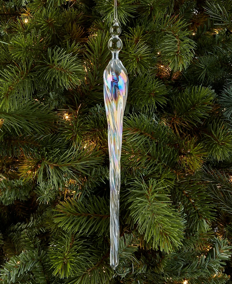 Holiday Lane Iced Delight Glass Finial Ornament, Macy's Exclusive