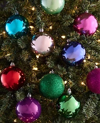 Holiday Lane Opulence Set of 50 Shatterproof Pink Gold and Blue Iridescent Ball Ornaments, Macy's Exclusive