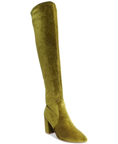 Smash Shoes Women's Malia Wide Calf Block Heel Over-The-Knee Boots - Extended Sizes Available