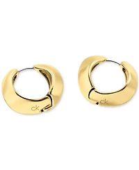 Calvin Klein Small Logo-Etched Sculpted Hoop Earrings, 0.91"