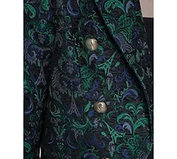 Karl Lagerfeld Paris Petite Jacquard Open-Front Jacket