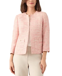 Kasper Women's Tweed Collarless Open-Front Jacket