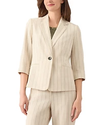 Kasper Women's Pinstripe Notch-Collar 3/4-Sleeve Jacket, Regular & Petite Sizes