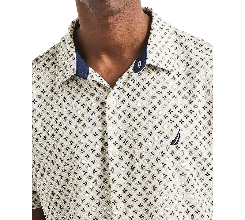 Nautica Men's Printed Classic-Fit Performance Button-Down Shirt