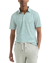 Nautica Men's Short Sleeve Striped Performance Golf Polo Shirt