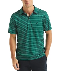 Nautica Men's Short Sleeve Striped Performance Golf Polo Shirt