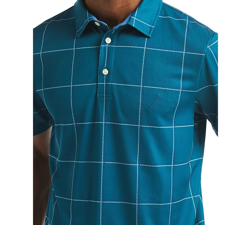 Nautica Men's Short Sleeve Windowpane Golf Polo Shirt
