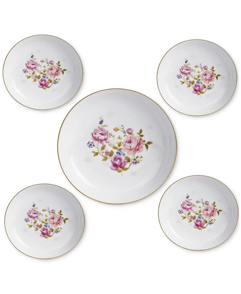 Lorren Home Trends Floral Bouquet 5-Pc. Pasta/All-Purpose Bowl Set