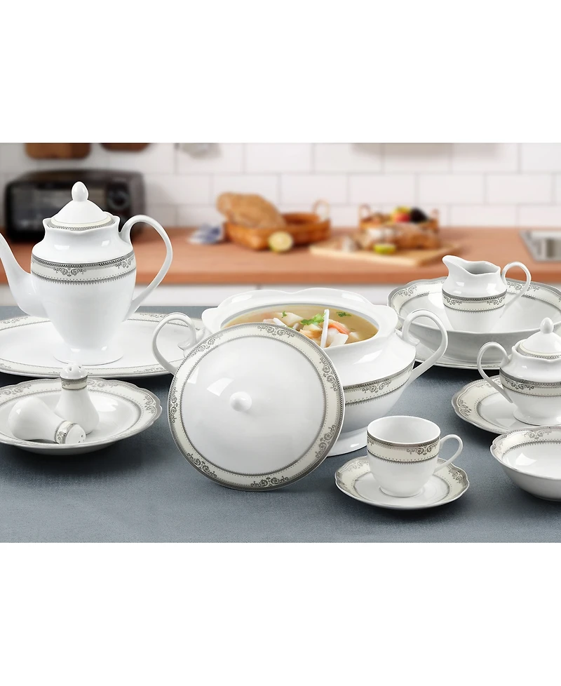 Lorren Home Trends Victoria Porcelain Tureen with Lid